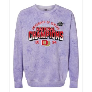 Denver Pioneers National Champs 2024 Hockey Sticks Colorblast Crewneck Sweatshirt