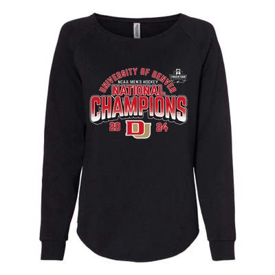 Denver Pioneers National Champs 2024 Hockey Sticks Womens California Wash Sweatshirt