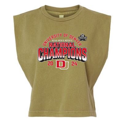 Denver Pioneers National Champs 2024 Hockey Sticks Garment-Dyed Women's Muscle Tee