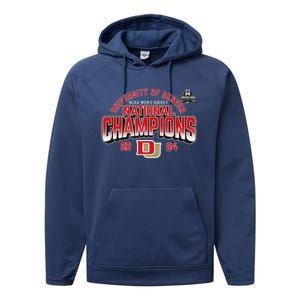 Denver Pioneers National Champs 2024 Hockey Sticks Performance Fleece Hoodie