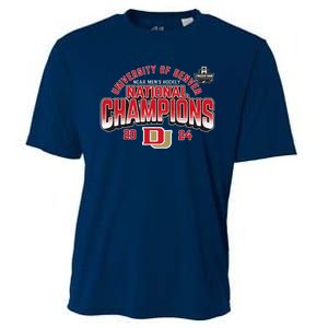 Denver Pioneers National Champs 2024 Hockey Sticks Cooling Performance Crew T-Shirt