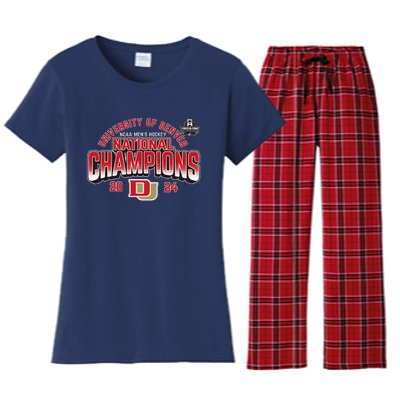 Denver Pioneers National Champs 2024 Hockey Sticks Women's Flannel Pajama Set