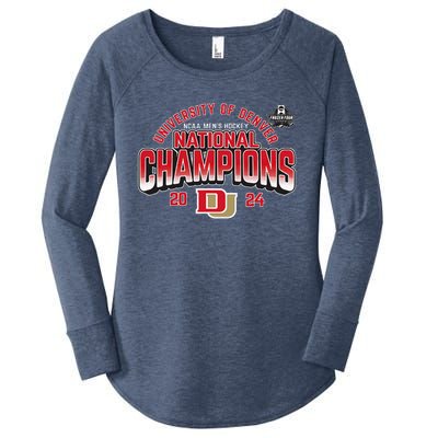 Denver Pioneers National Champs 2024 Hockey Sticks Women's Perfect Tri Tunic Long Sleeve Shirt