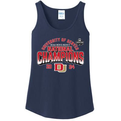 Denver Pioneers National Champs 2024 Hockey Sticks Ladies Essential Tank