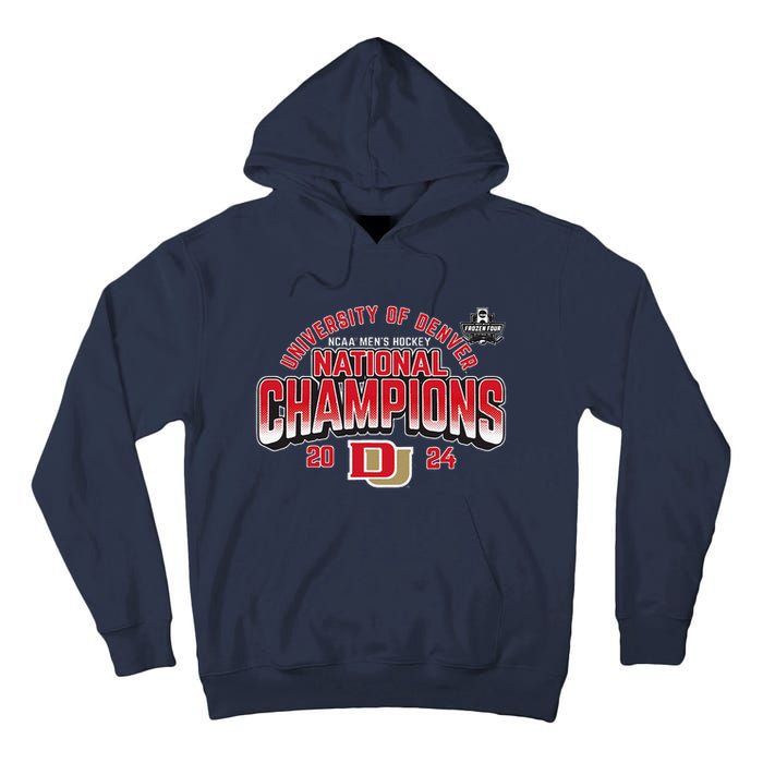 Denver Pioneers National Champs 2024 Hockey Sticks Tall Hoodie