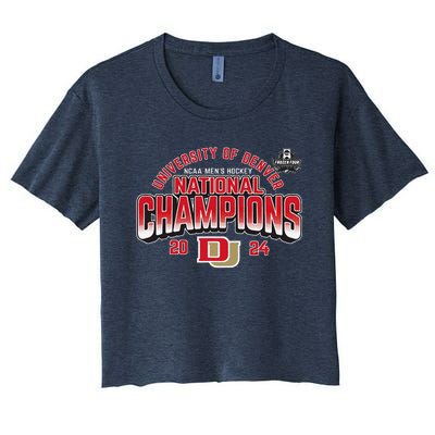 Denver Pioneers National Champs 2024 Hockey Sticks Women's Crop Top Tee