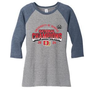 Denver Pioneers National Champs 2024 Hockey Sticks Women's Tri-Blend 3/4-Sleeve Raglan Shirt