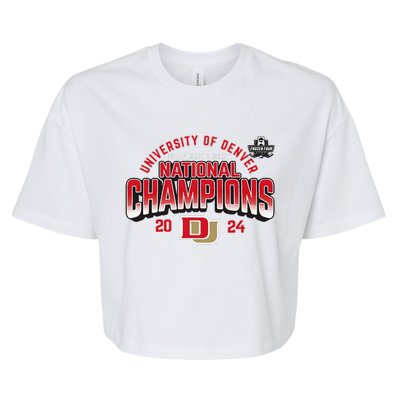 Denver Pioneers National Champs 2024 Hockey Sticks Bella+Canvas Jersey Crop Tee