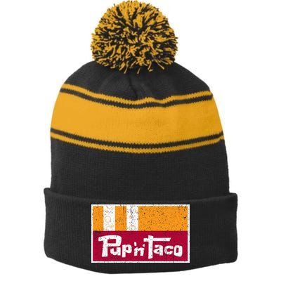 Defunct Pup N Taco Stripe Pom Pom Beanie