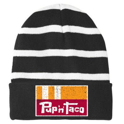 Defunct Pup N Taco Striped Beanie with Solid Band