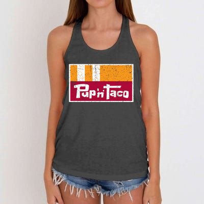 Defunct Pup N Taco Women's Knotted Racerback Tank