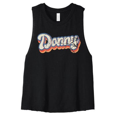 Donny Personalized Name Custom Lettering 70S Women's Racerback Cropped Tank