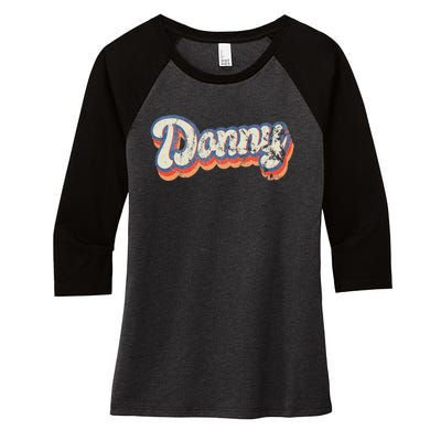 Donny Personalized Name Custom Lettering 70S Women's Tri-Blend 3/4-Sleeve Raglan Shirt