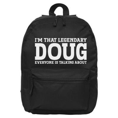 Doug Personal Name First Name Funny Doug 16 in Basic Backpack