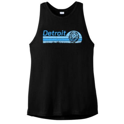 Detroit Personalized Nickname Ladies PosiCharge Tri-Blend Wicking Tank