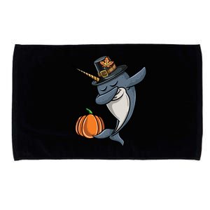 Dabbing Pilgrim Narwhal Thanksgiving Gift Microfiber Hand Towel