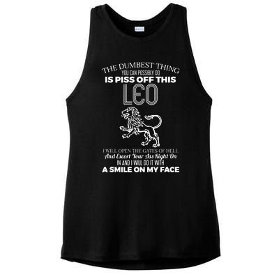 Dont Piss Off Leo Horoscope Zodiac Astrology Ladies PosiCharge Tri-Blend Wicking Tank