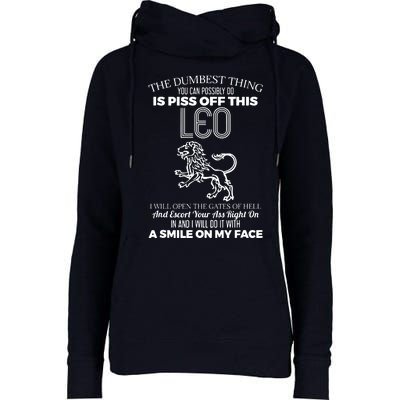 Dont Piss Off Leo Horoscope Zodiac Astrology Womens Funnel Neck Pullover Hood