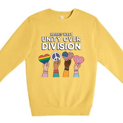 Diverse Paths One Unified Heart Harris And Walz Gift Premium Crewneck Sweatshirt