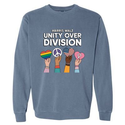 Diverse Paths One Unified Heart Harris And Walz Gift Garment-Dyed Sweatshirt