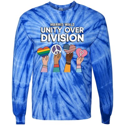 Diverse Paths One Unified Heart Harris And Walz Gift Tie-Dye Long Sleeve Shirt