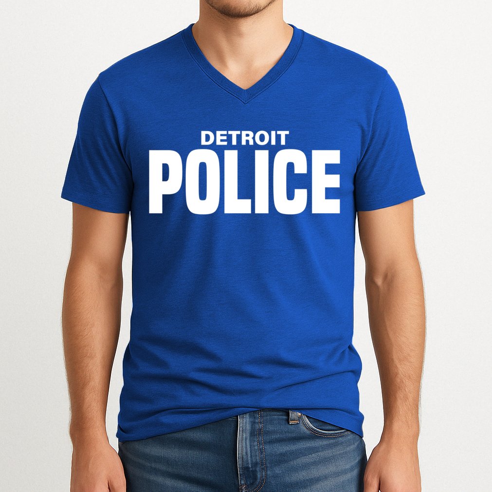 Detroit Police Officer Michigan Policeman Uniform Duty Cool Gift V-Neck T-Shirt
