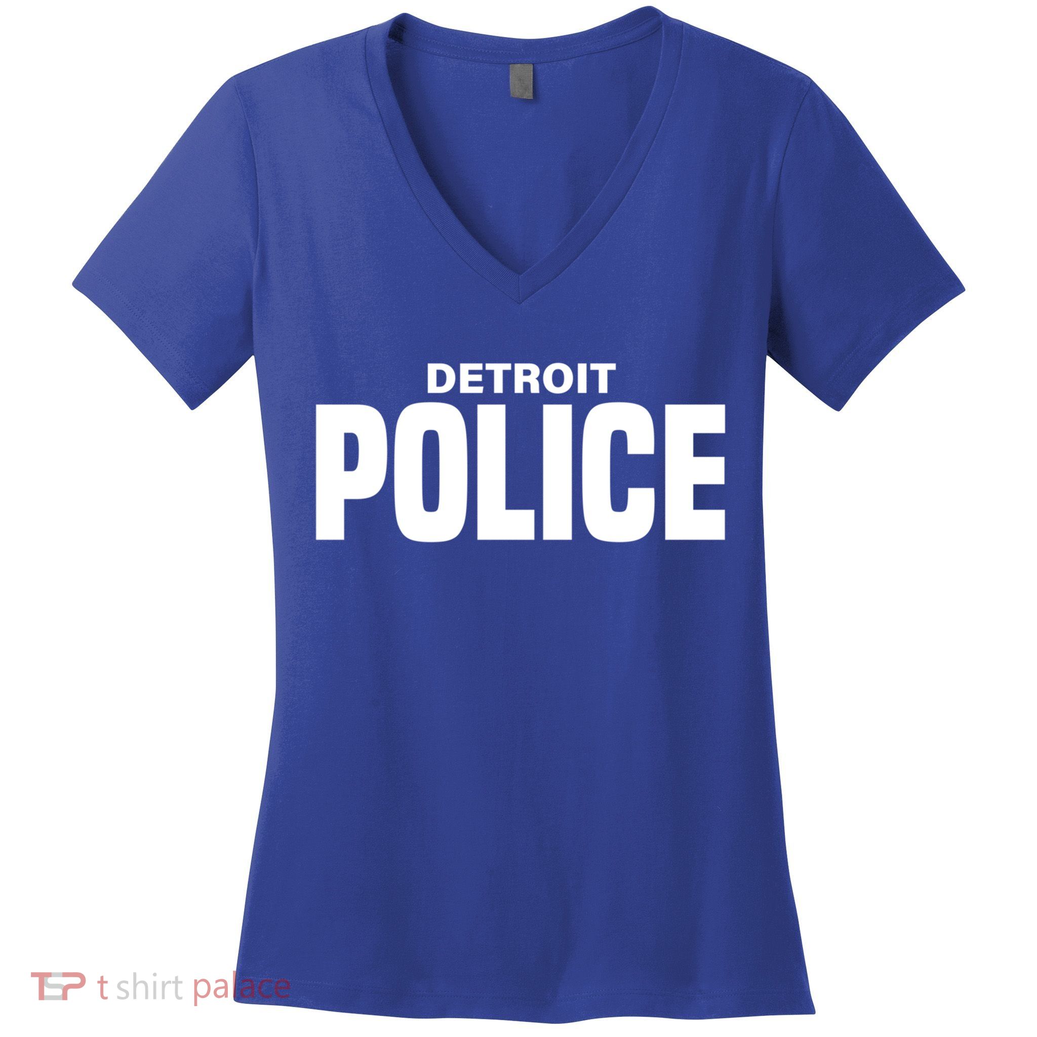 Detroit Police Officer Michigan Policeman Uniform Duty Cool Gift Women's V-Neck T-Shirt