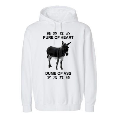 Donkey Pure Of Heart Dumb Of Ass Japanese Garment-Dyed Fleece Hoodie