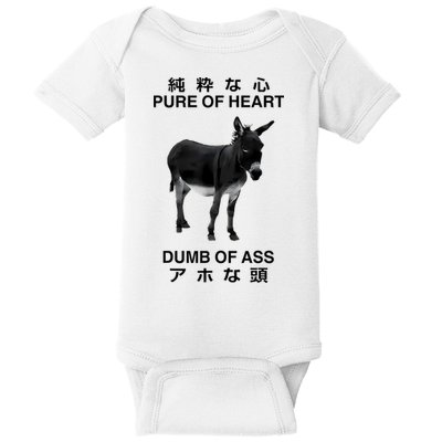 Donkey Pure Of Heart Dumb Of Ass Japanese Baby Bodysuit