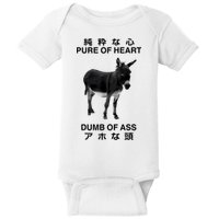 Donkey Pure Of Heart Dumb Of Ass Japanese Baby Bodysuit