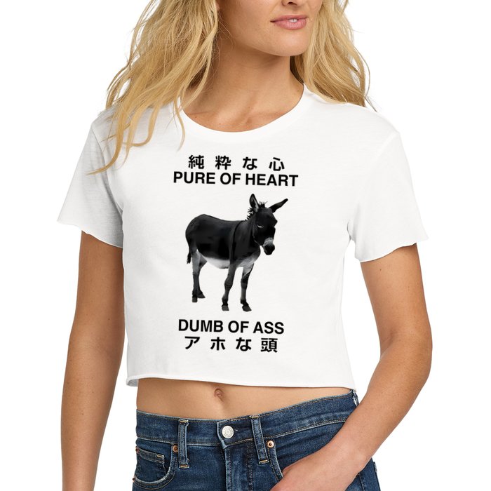 Donkey Pure Of Heart Dumb Of Ass Japanese Women's Crop Top Tee