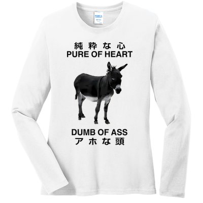 Donkey Pure Of Heart Dumb Of Ass Japanese Ladies Long Sleeve Shirt