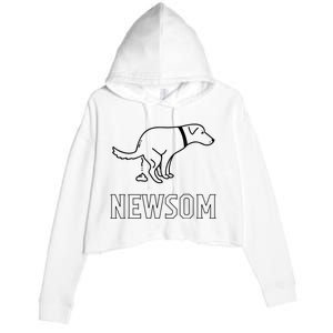 Dog Pooping On Gavin Newsom. Crop Fleece Hoodie