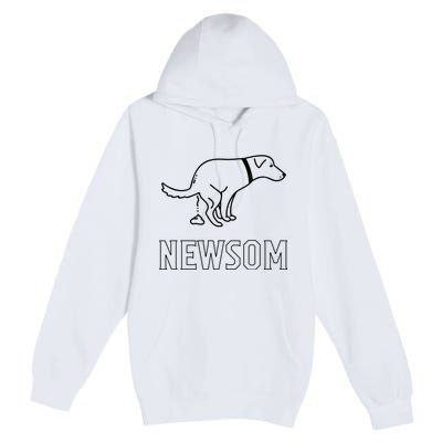 Dog Pooping On Gavin Newsom. Premium Pullover Hoodie