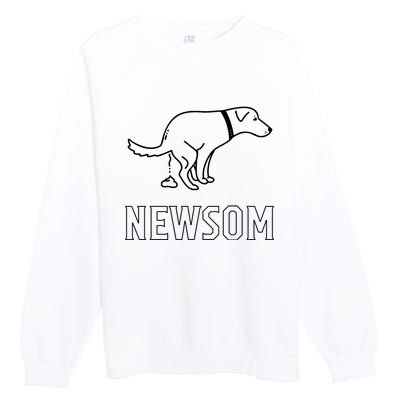 Dog Pooping On Gavin Newsom. Premium Crewneck Sweatshirt