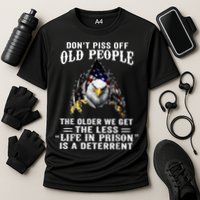Don't Piss Off Old People The Older We Get Eagle & US Flag Cooling Performance Crew T-Shirt
