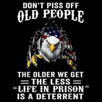 Don't Piss Off Old People The Older We Get Eagle & US Flag Cooling Performance Crew T-Shirt