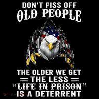 Don't Piss Off Old People The Older We Get Eagle & US Flag Cooling Performance Long Sleeve Crew