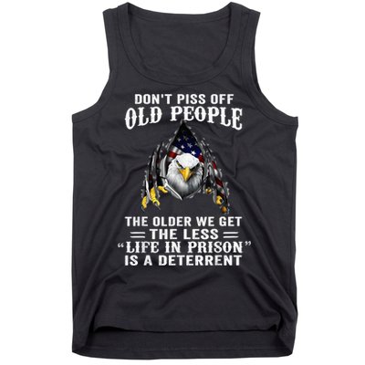 Don't Piss Off Old People The Older We Get Eagle & US Flag Tank Top