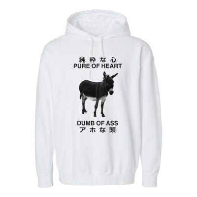 Donkey Pure Of Heart Dumb Of Ass Japanese Garment-Dyed Fleece Hoodie