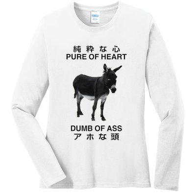 Donkey Pure Of Heart Dumb Of Ass Japanese Ladies Long Sleeve Shirt