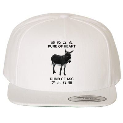 Donkey Pure Of Heart Dumb Of Ass Japanese Wool Snapback Cap
