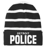 Detroit Police Officer Michigan Policeman Uniform Duty Striped Beanie with Solid Band