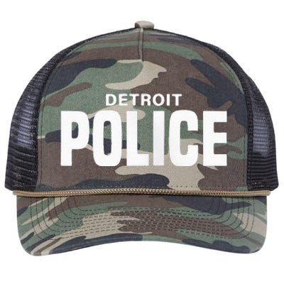 Detroit Police Officer Michigan Policeman Uniform Duty Retro Rope Trucker Hat Cap