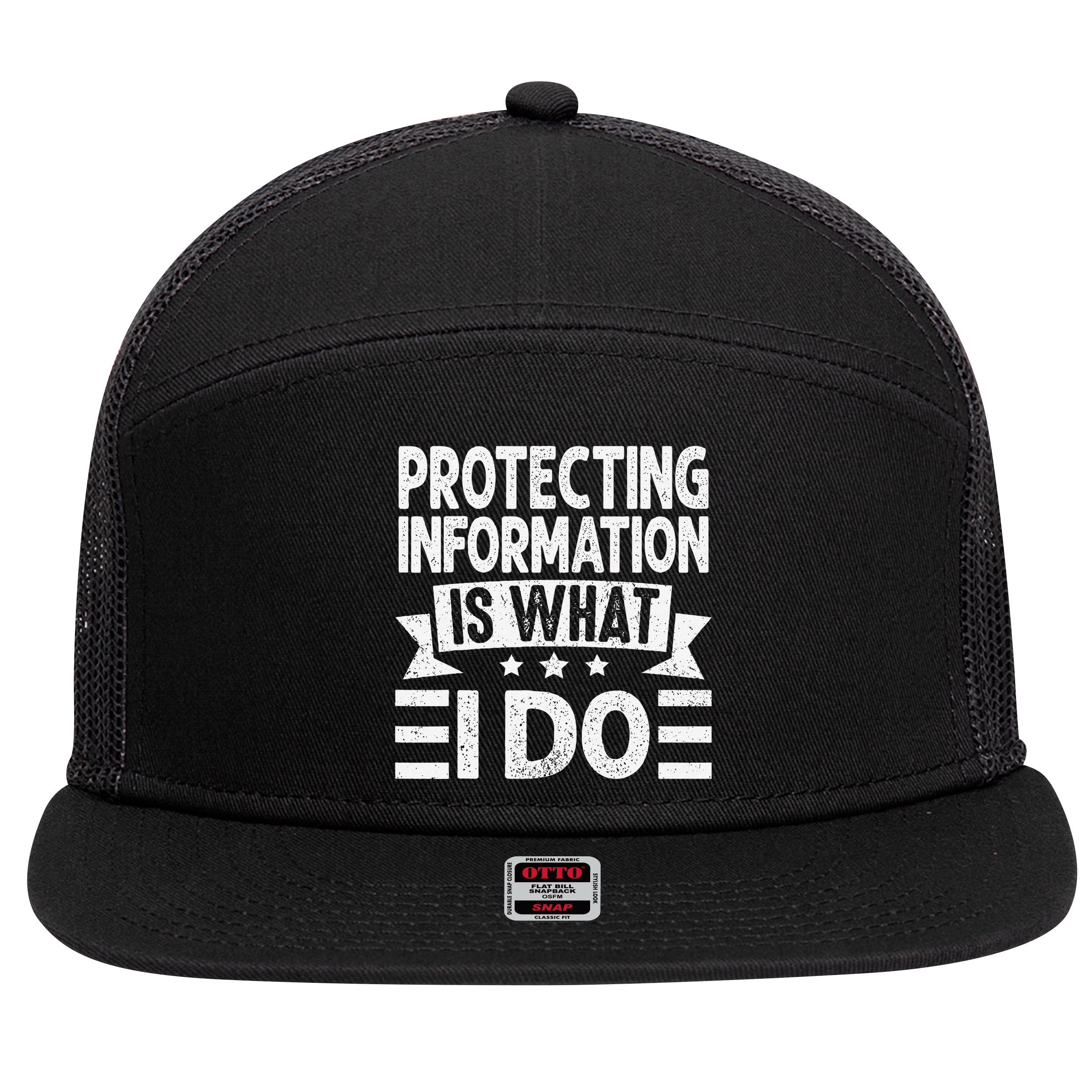 Data Privacy Officers Quote 7 Panel Mesh Trucker Snapback Hat