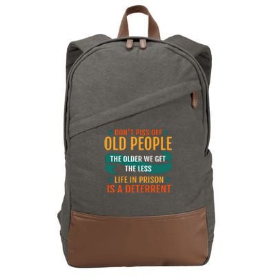 Dont Piss Off Old People Cotton Canvas Backpack