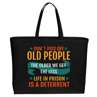 Dont Piss Off Old People Cotton Canvas Jumbo Tote