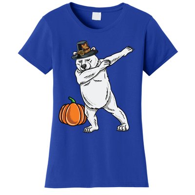 Dabbing Pilgrim Polar Bear Thanksgiving Gift Women's T-Shirt