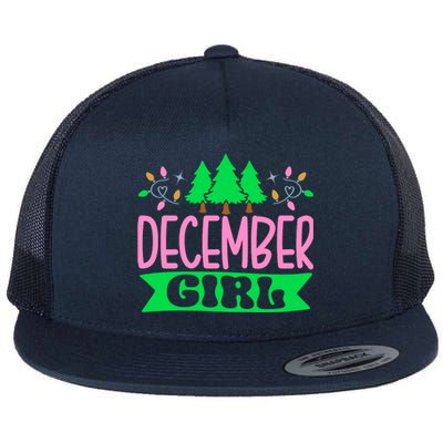 December  Pretty Pink and Green Sorority Aka Christmas Flat Bill Trucker Hat