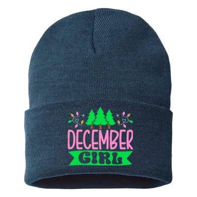 December  Pretty Pink and Green Sorority Aka Christmas Sustainable Knit Beanie